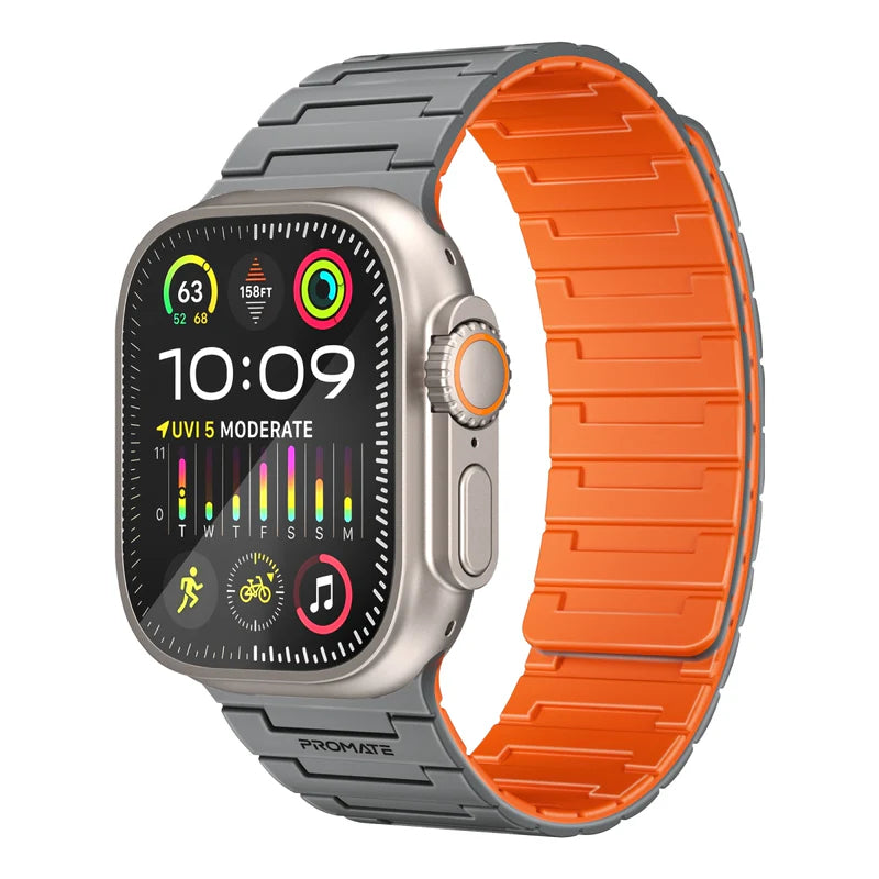 PROMATE MagBand-MS Premium Magnetic Silicone Watch Band - 42/44/45/49mm / Grey