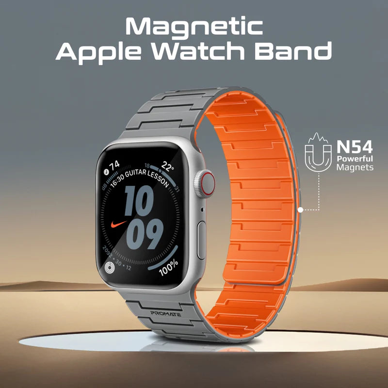 PROMATE MagBand-MS Premium Magnetic Silicone Watch Band - 42/44/45/49mm / Grey