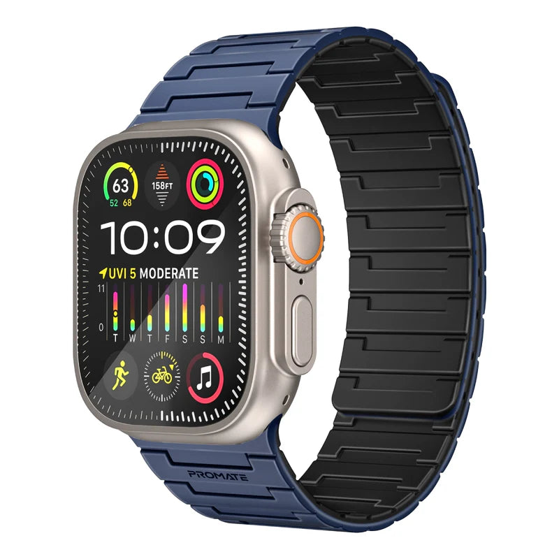 PROMATE MagBand-MS Premium Magnetic Silicone Watch Band - 42/44/45/49mm / Navy Blue