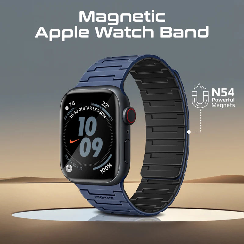 PROMATE MagBand-MS Premium Magnetic Silicone Watch Band - 42/44/45/49mm / Navy Blue