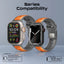 PROMATE SiliBand-DC Durable Two-Toned Silicone Sporty Watch Band - 42/44/45/49mm / Orange