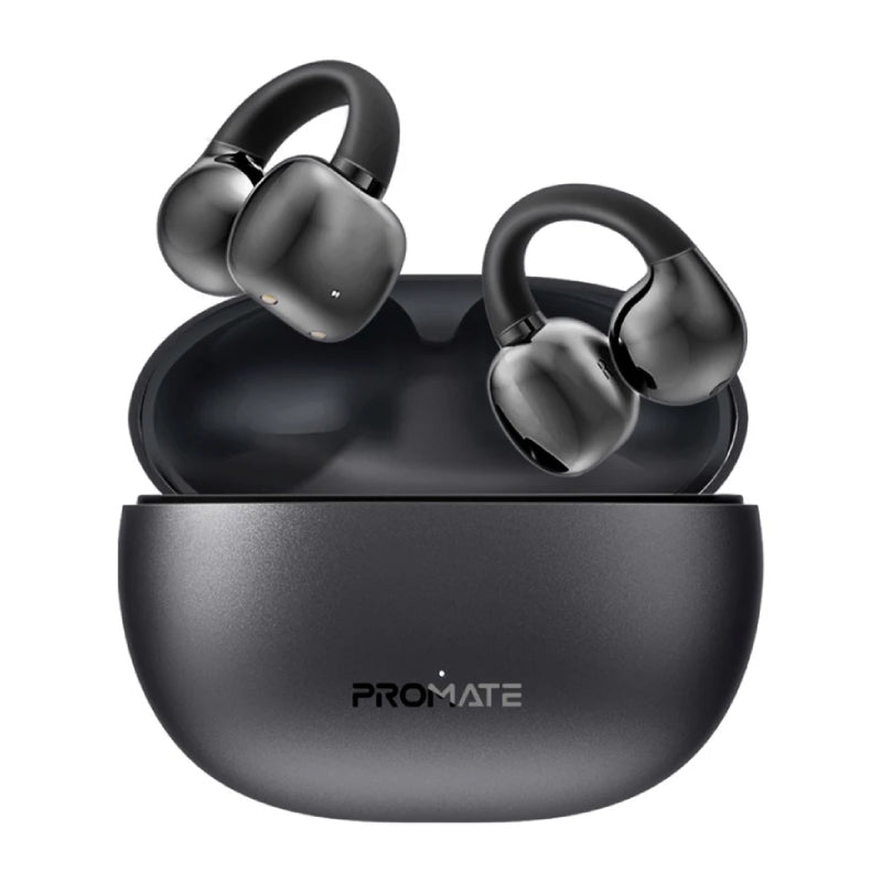 PROMATE AirClip Open Ear Clip TWS Earbuds - Bluetooth / 500mAh / Black