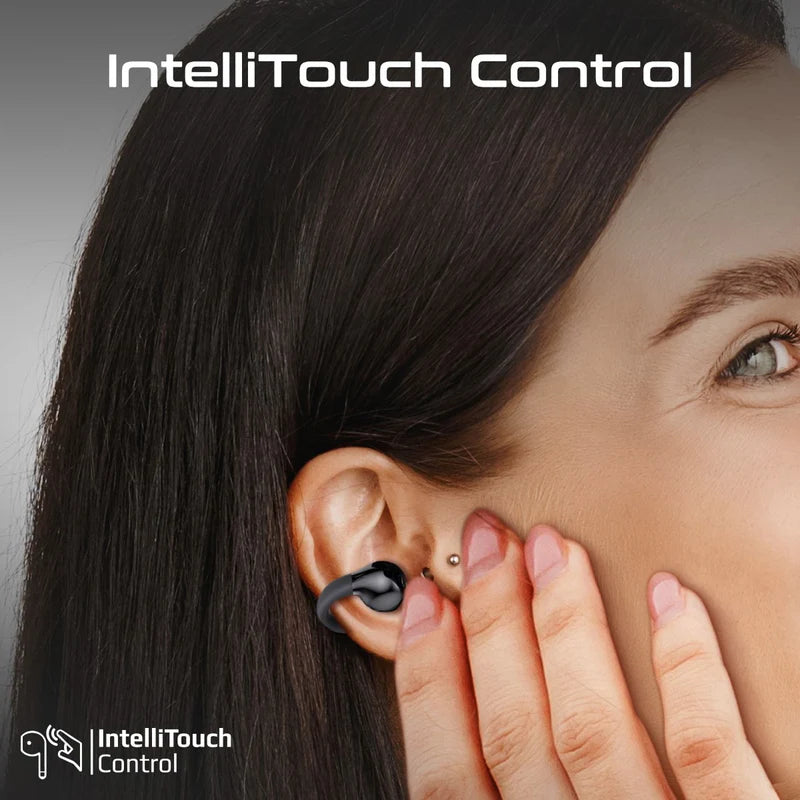 PROMATE AirClip Open Ear Clip TWS Earbuds - Bluetooth / 500mAh / Black