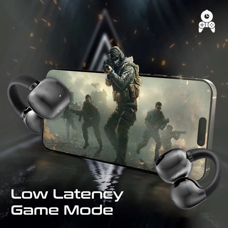 PROMATE AirClip Open Ear Clip TWS Earbuds - Bluetooth / 500mAh / Black
