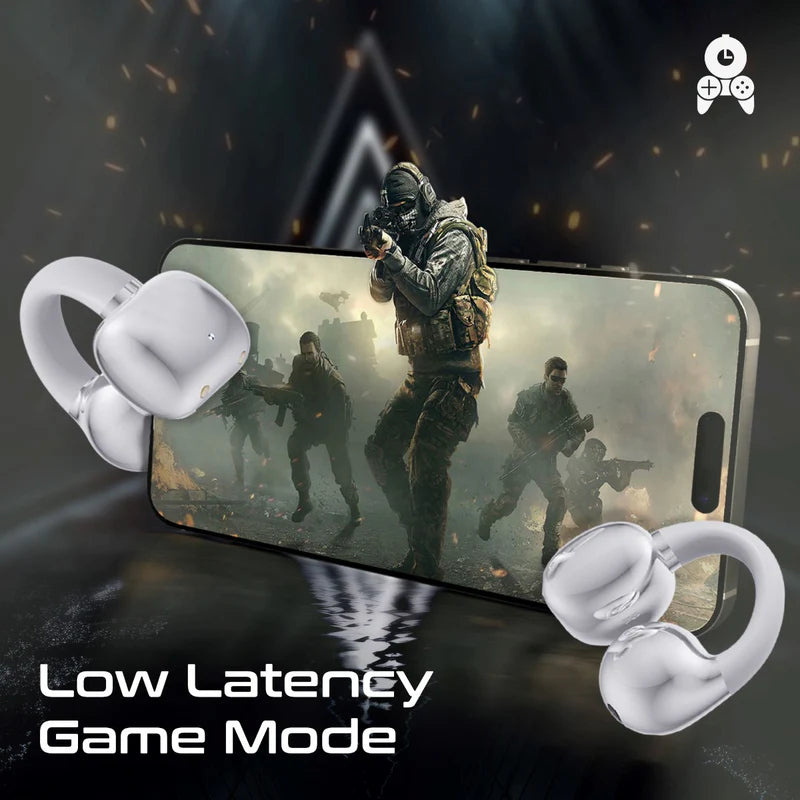PROMATE AirClip Open Ear Clip TWS Earbuds - Bluetooth / 500mAh / White