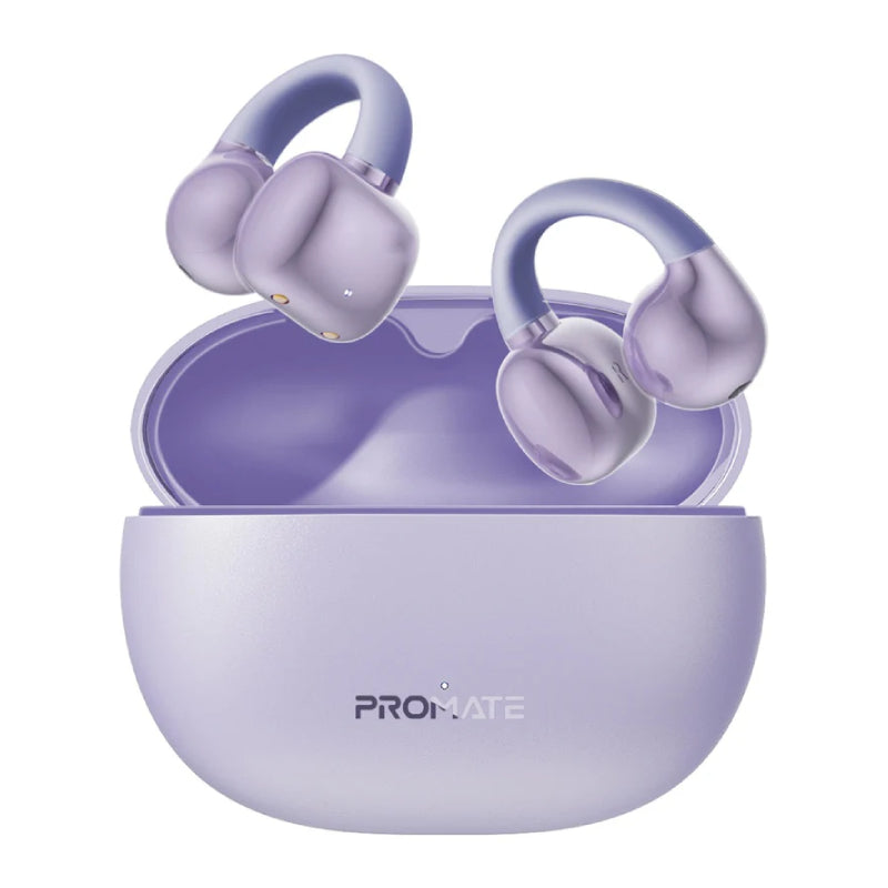 PROMATE AirClip Open Ear Clip TWS Earbuds - Bluetooth / 500mAh / Purple