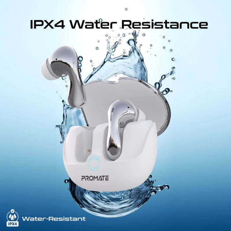 PROMATE Baton Hybrid ANC TWS Earbuds - Bluetooth / 500mAh / White