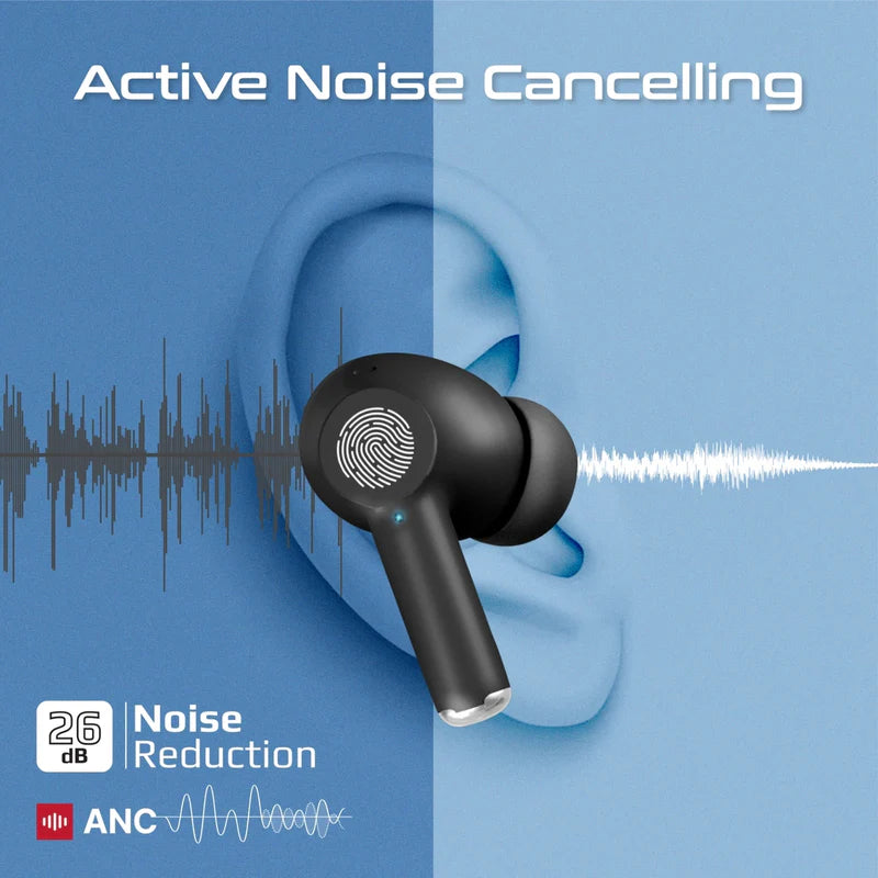 PROMATE ProPods ANC TWS Earbuds - Bluetooth / 400mAh / Black