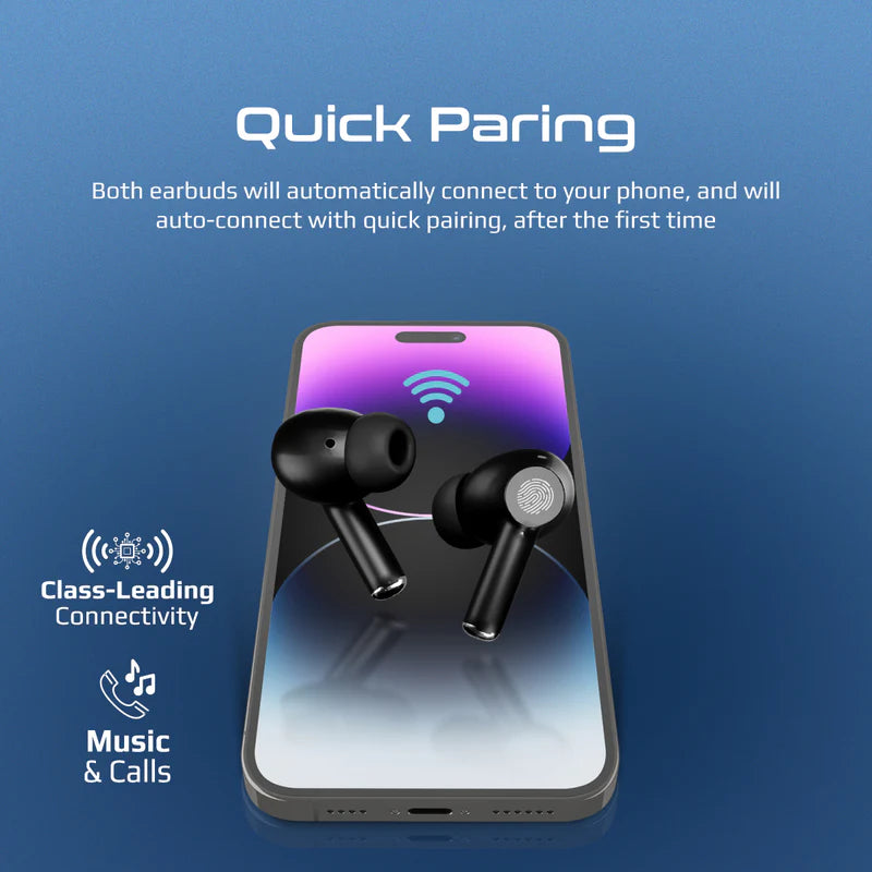 PROMATE ProPods ANC TWS Earbuds - Bluetooth / 400mAh / Black