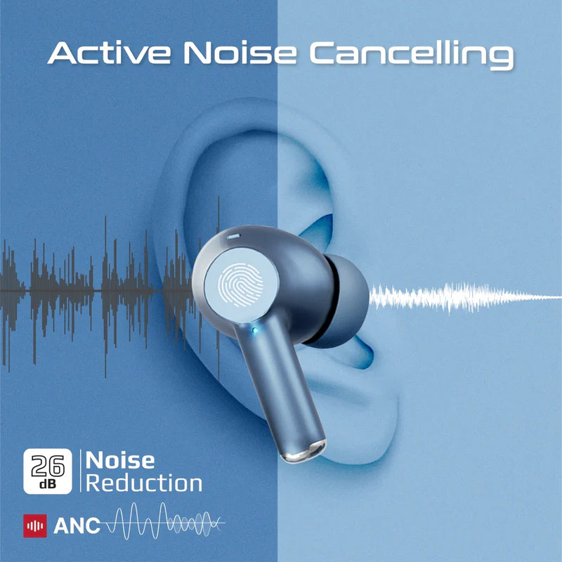 PROMATE ProPods ANC TWS Earbuds - Bluetooth / 400mAh / Blue
