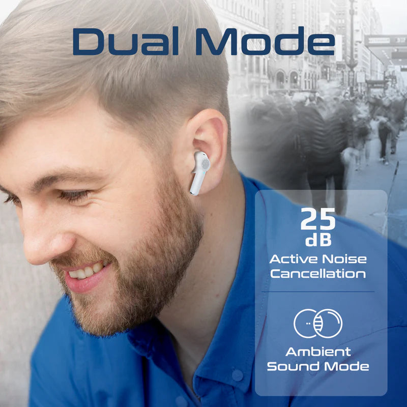 PROMATE ProPods ANC TWS Earbuds - Bluetooth / 400mAh / White