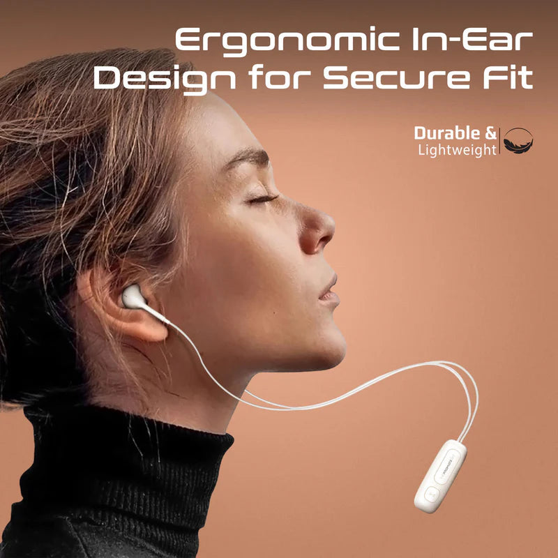 PROMATE Latch Clip-On High Fidelity Wireless Dynamic Neckband - Bluetooth / 90mAh / White