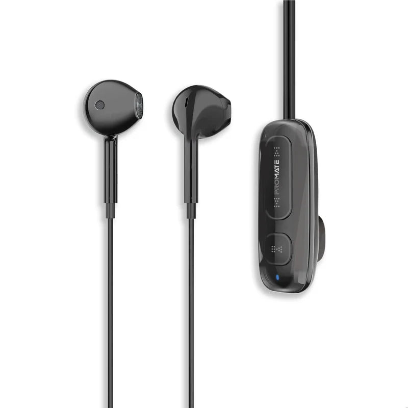 PROMATE Latch Clip-On High Fidelity Wireless Dynamic Neckband - Bluetooth / 90mAh / Black