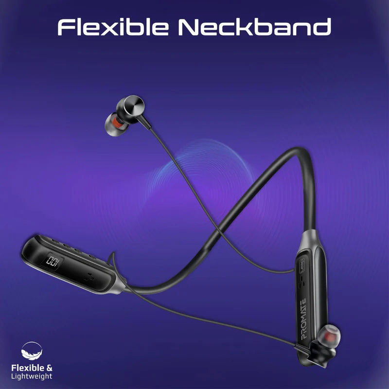 PROMATE Leap Dynamic Wireless Neckband - 800mAh / Black