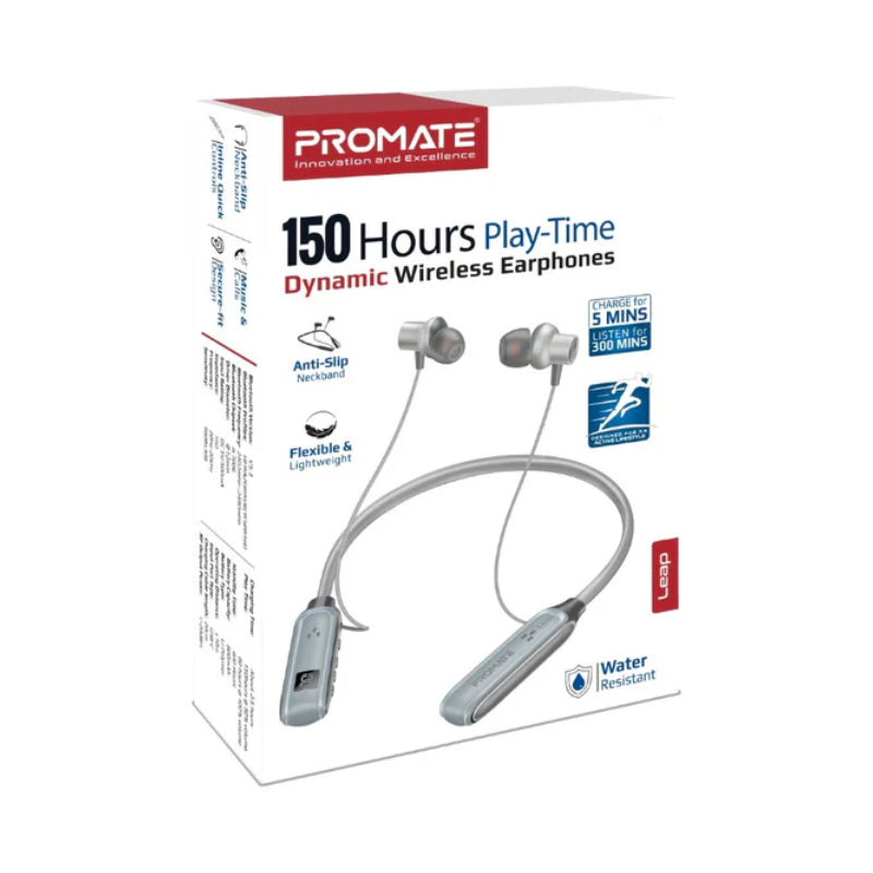 PROMATE Leap Dynamic Wireless Neckband - 800mAh / Silver
