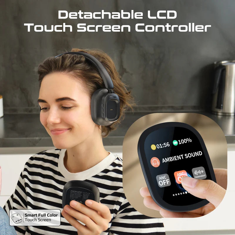 PROMATE VuTune Hybrid ANC Headphones - 600mAh / Black
