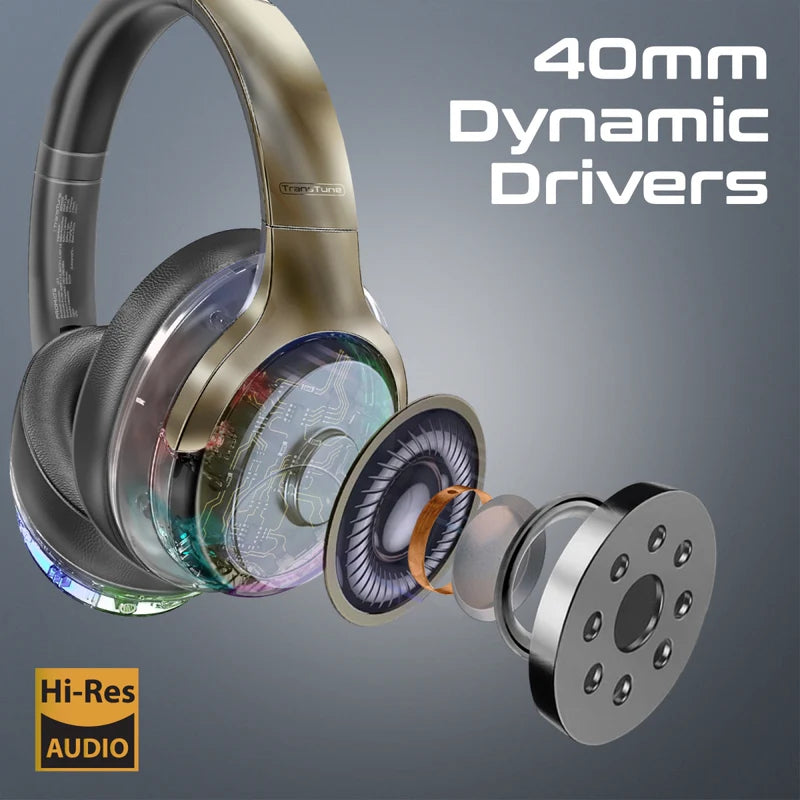 PROMATE TransTune Wireless Active Noise Cancelling Headphones - 600mAh / Gun Metal