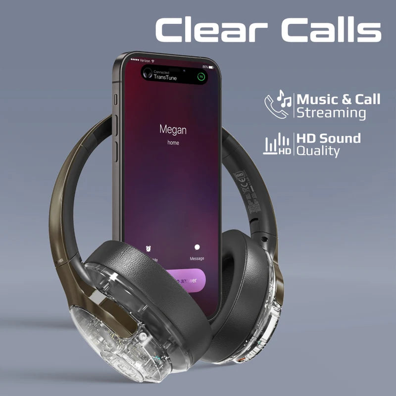PROMATE TransTune Wireless Active Noise Cancelling Headphones - 600mAh / Gun Metal