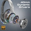 PROMATE TransTune Wireless Active Noise Cancelling Headphones - 600mAh / Silver