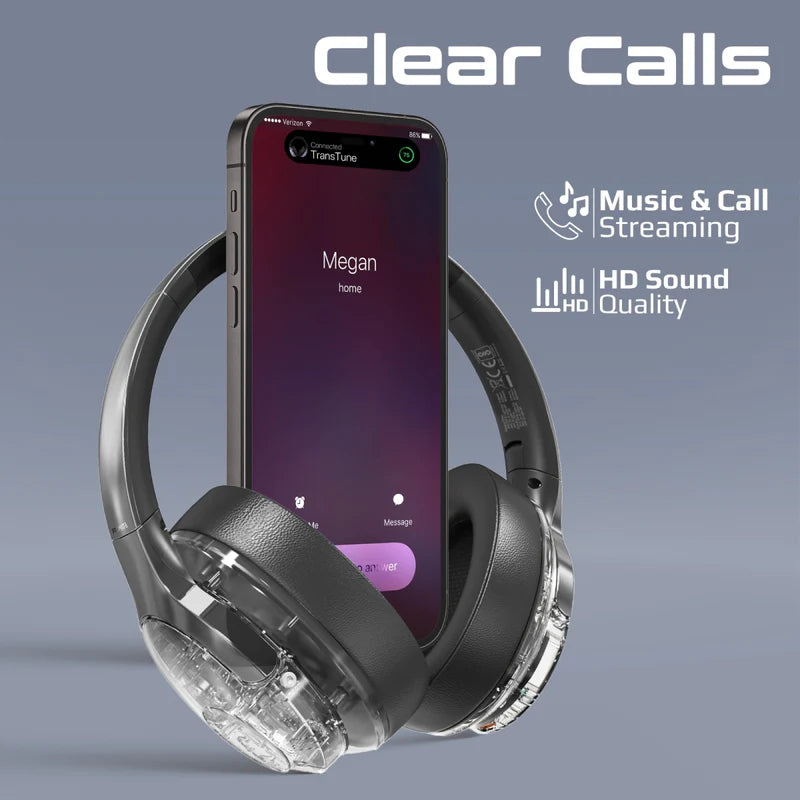PROMATE TransTune Wireless Active Noise Cancelling Headphones - 600mAh / Silver