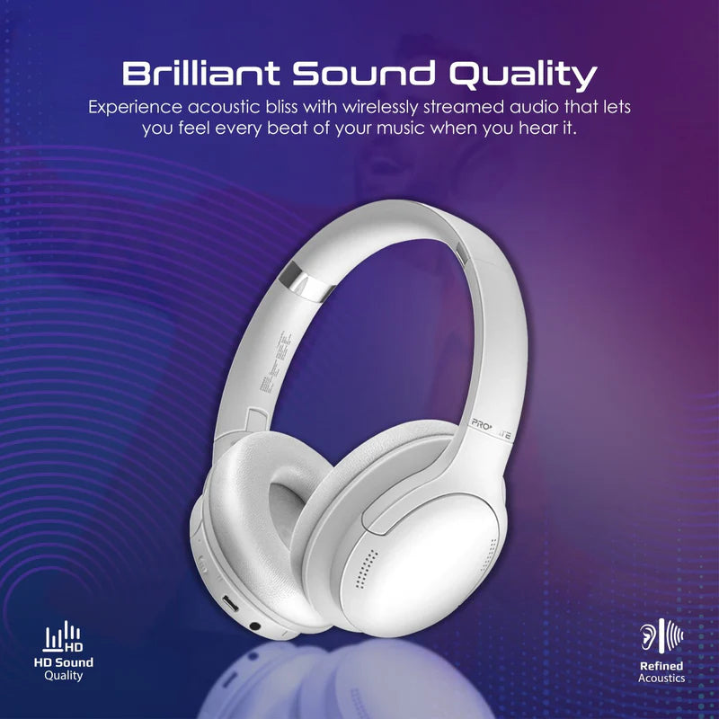 PROMATE LaBoca-Pro High Fidelity Over-Ear Wireless Headphones - 300mAh / White