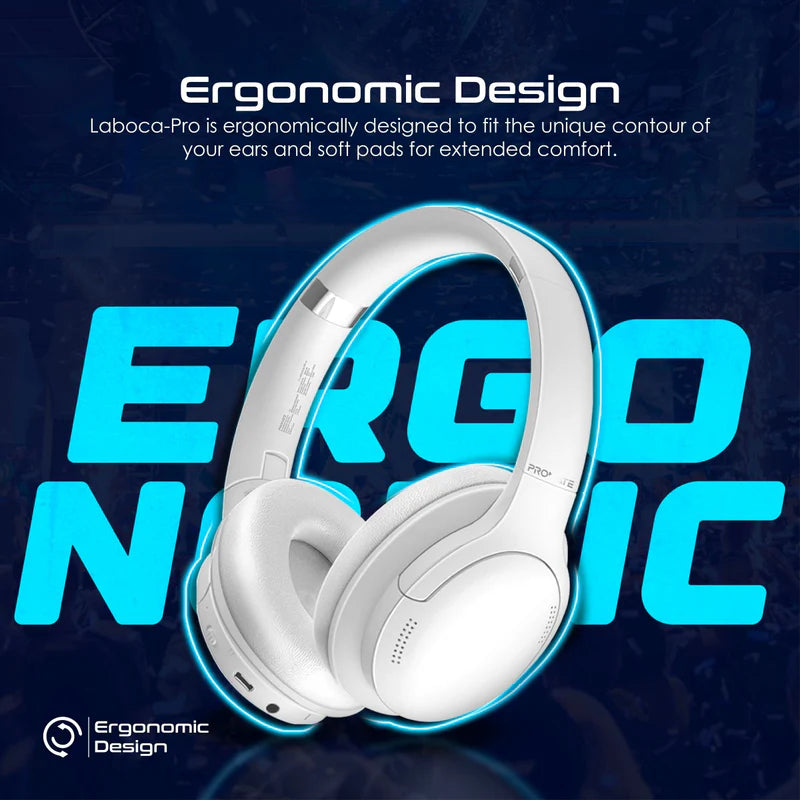 PROMATE LaBoca-Pro High Fidelity Over-Ear Wireless Headphones - 300mAh / White