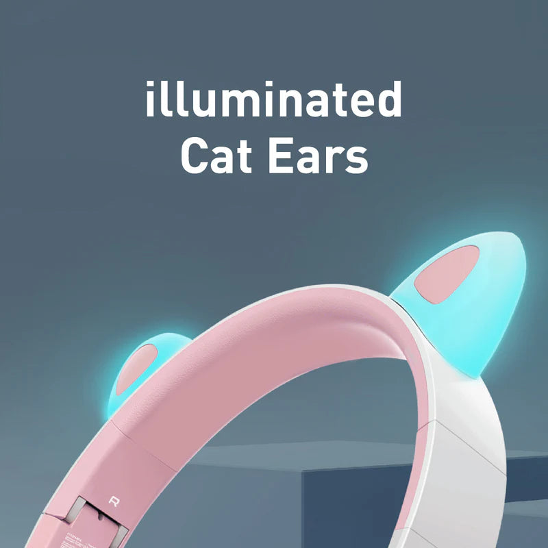 PROMATE Panda Kawaii Style Wireless Kids Headphones - 1000mAh / Bubble Gum