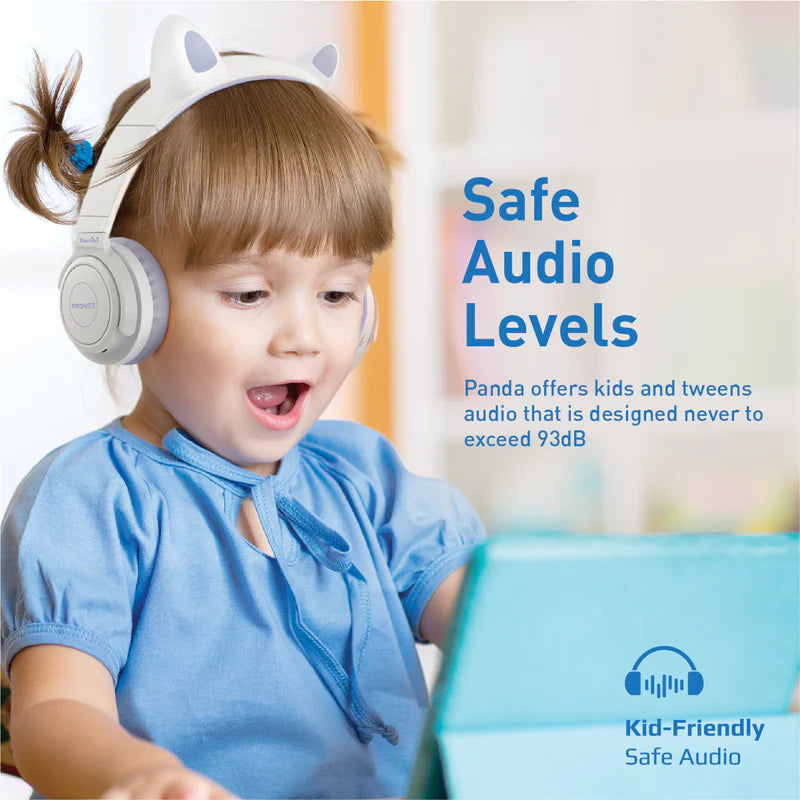PROMATE Panda Kawaii Style Wireless Kids Headphones - 1000mAh / Lilac