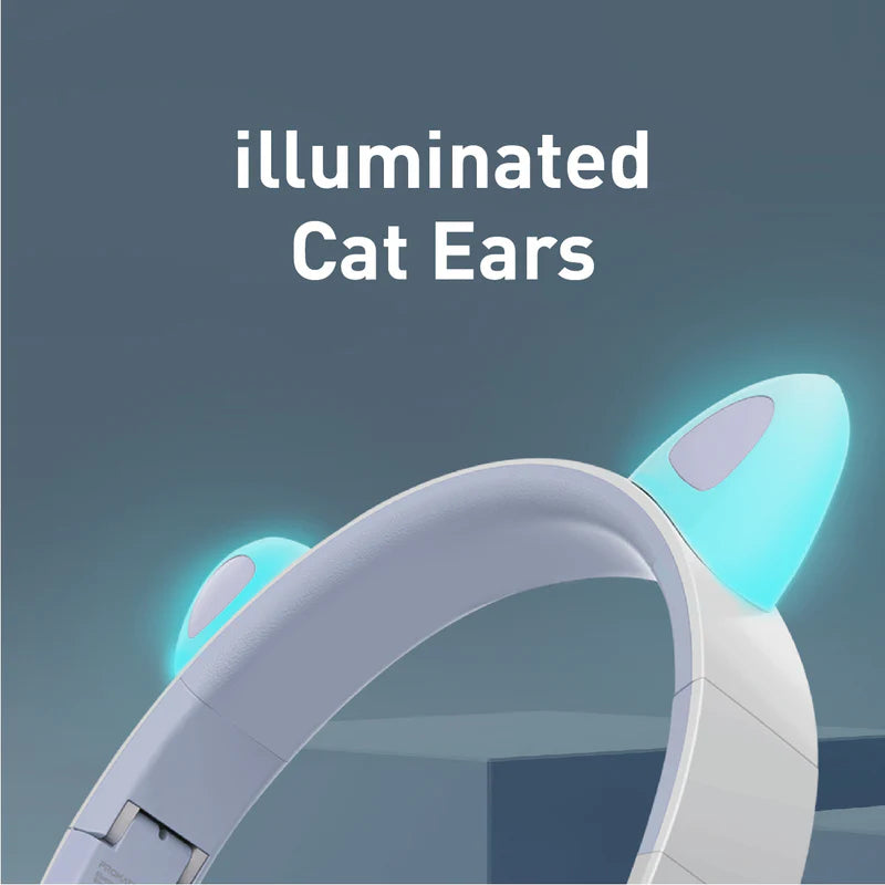 PROMATE Panda Kawaii Style Wireless Kids Headphones - 1000mAh / Lilac