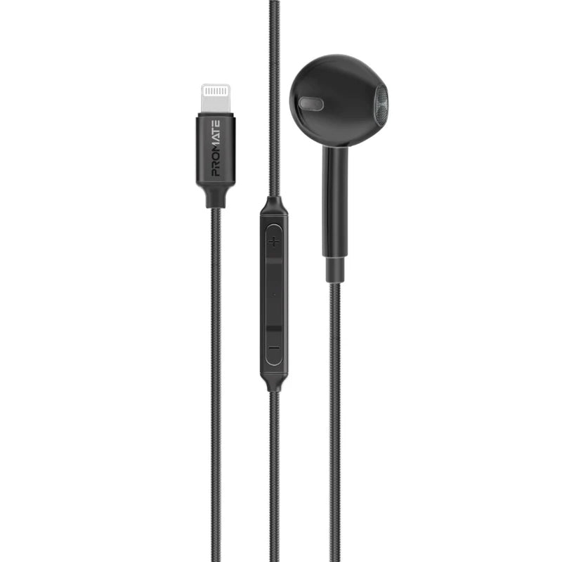 PROMATE MonoPod-LT In-Ear Wired Mono Earphone - Lightning / Black
