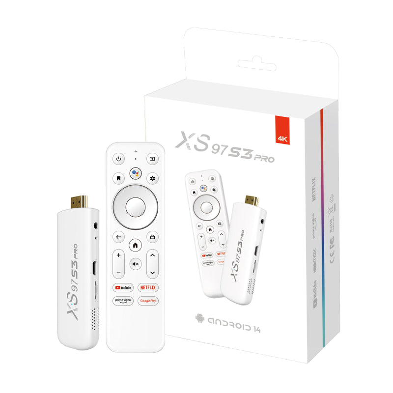 XS97 S3 PRO Smart TV Stick - 4K / 2GB / 8GB / Wi-Fi / White