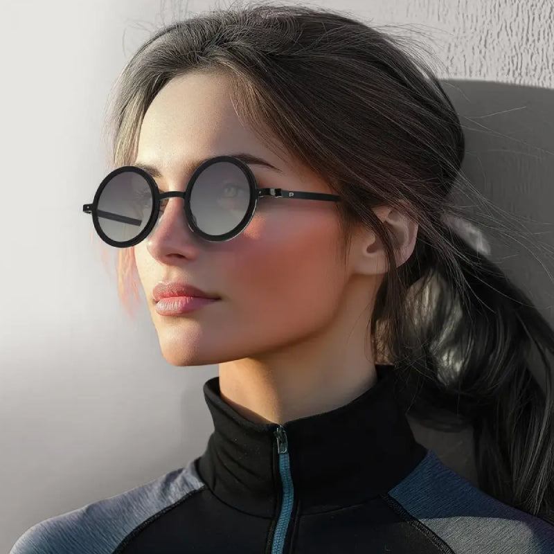 Porodo Lifestyle Geneva Round Frame Sunglasses - Black