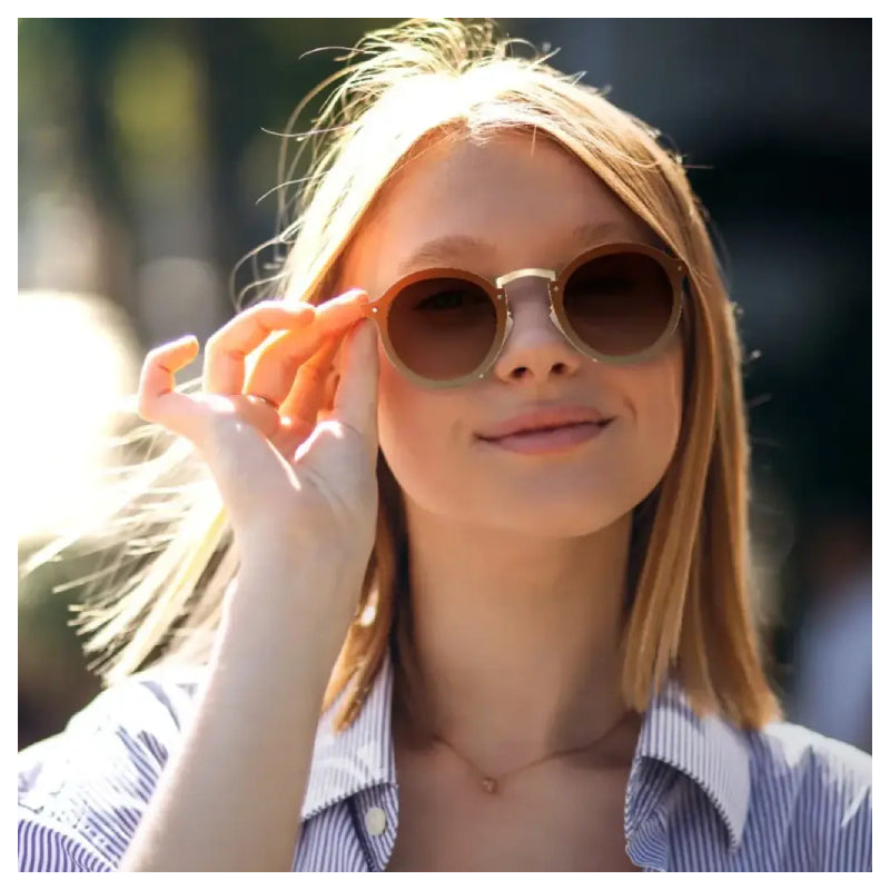 Porodo Lifestyle Riviera Round Frame Sunglasses - Gold