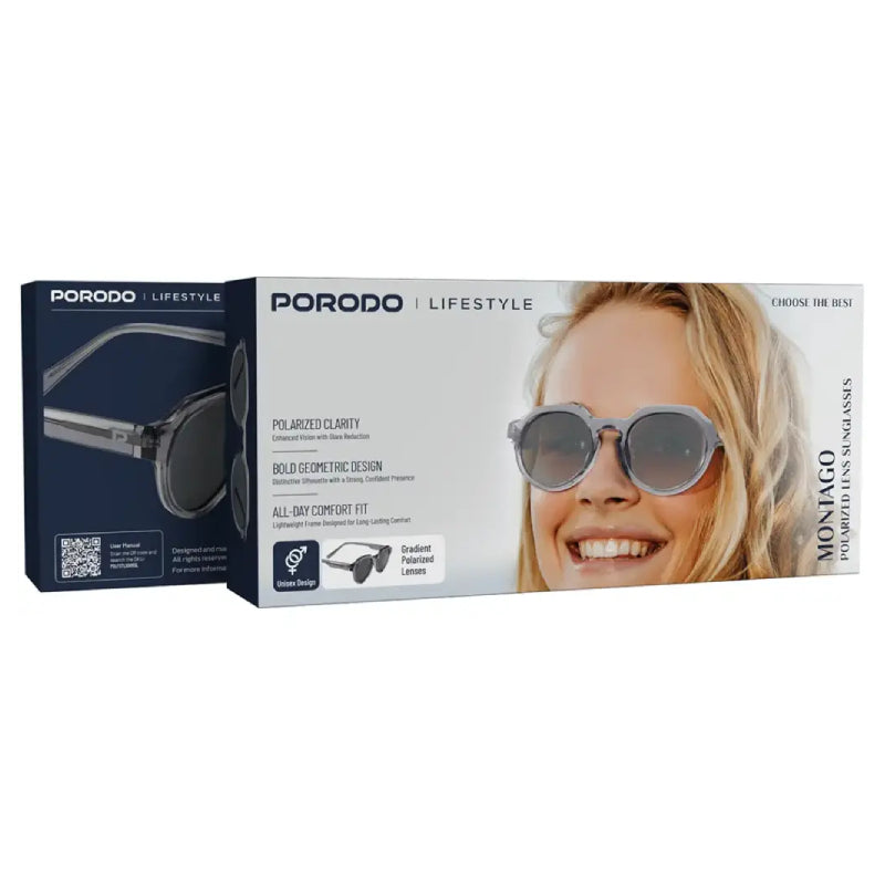 Porodo Lifestyle Montago Polarized Lens Sunglasses - Silver