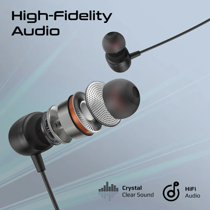 PROMATE Silken-ENC In-Ear Wired ENC Stereo Earphones - USB-C / 1.2 Meter / Black