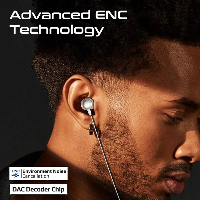 PROMATE Silken-ENC In-Ear Wired ENC Stereo Earphones - USB-C / 1.2 Meter / White