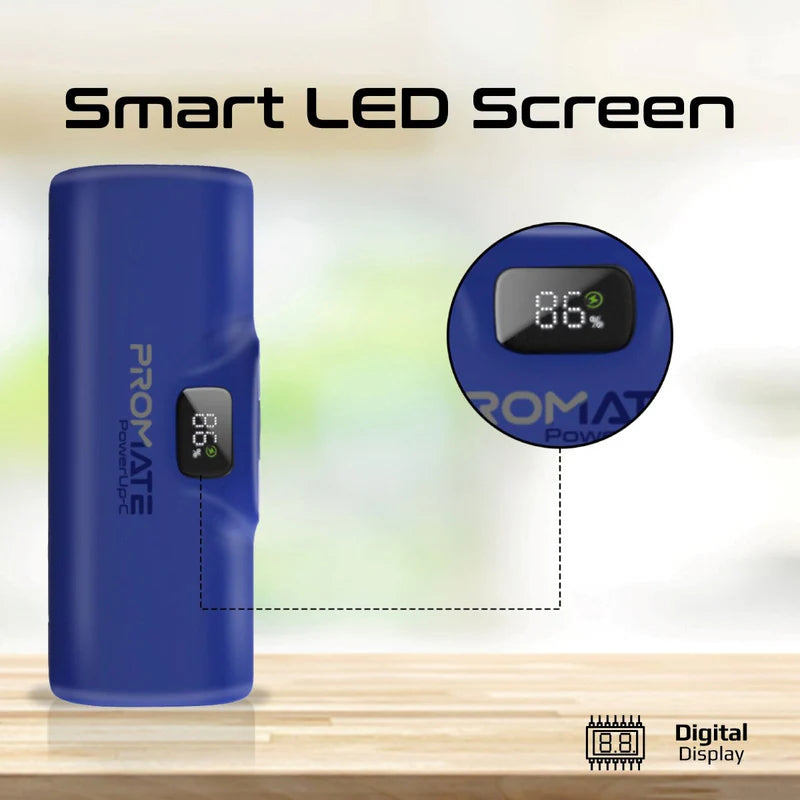 PROMATE PowerUp-C Ultra-Compact fast charging Power Bank - 20W / USB-C / Blue