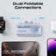 PROMATE PowerUp-Trio Ultra-Compact Fast Charging Power Bank - 20W / USB-C / Lightning / Blue