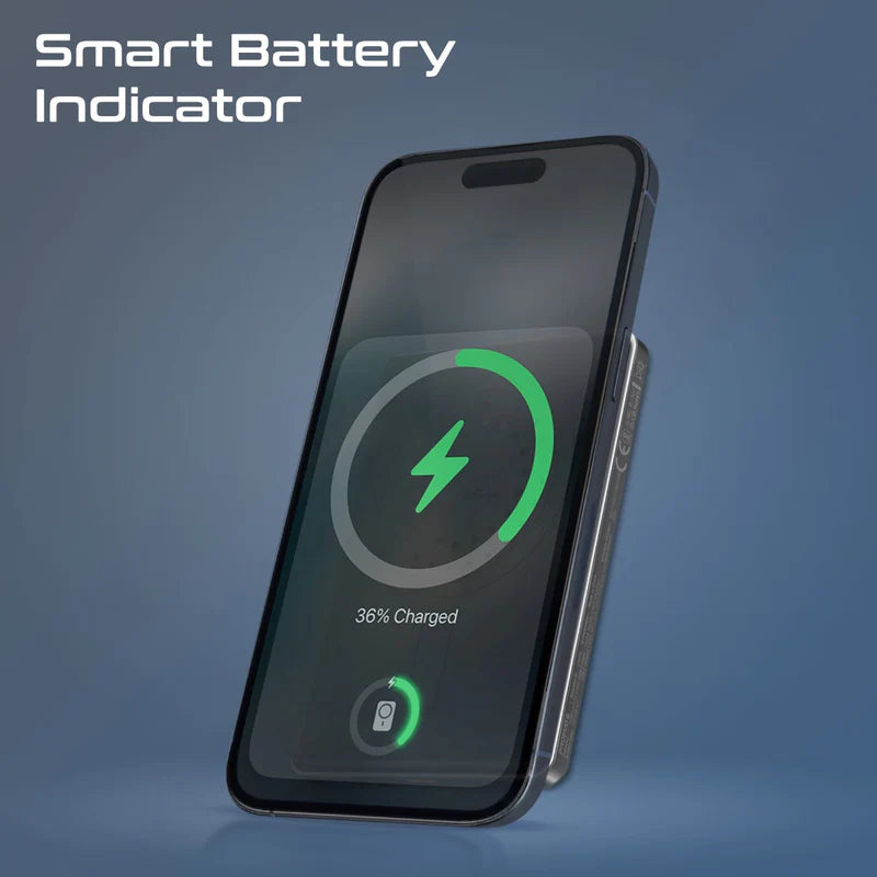 PROMATE Blade-5 Ultra-Slim MagSafe Compatible Wireless Charging Power Bank - USB-C / Black
