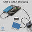 PROMATE Blade-5 Ultra-Slim MagSafe Compatible Wireless Charging Power Bank - USB-C / Blue