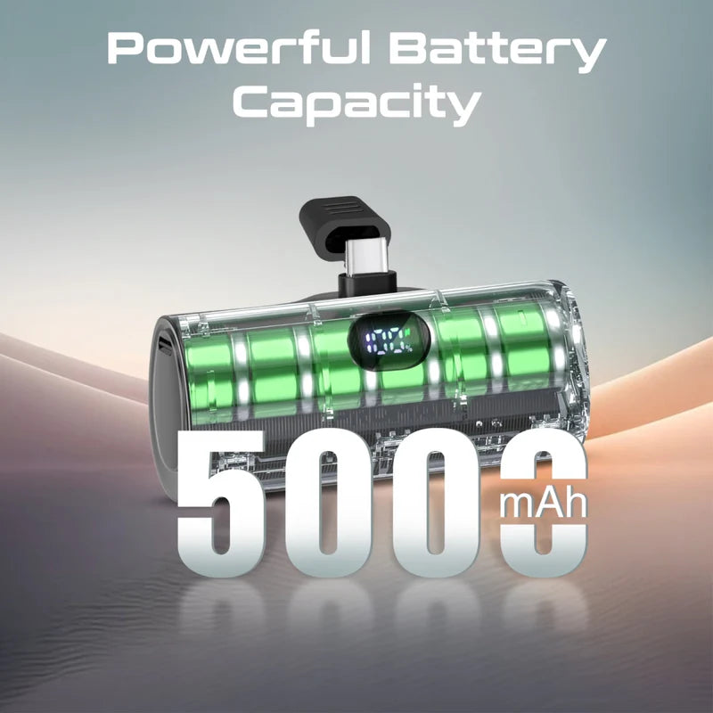PROMATE DeltaPack Ultra-Compact Fast Charging Power Bank - 5000mAh / USB-C / Lightning / Black - Pack Of 4