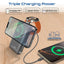 PROMATE Mavrix-3 3-In-1 Ultra-Compact MagSafe Compatible Wireless Power Bank - 15W / USB-C / Black