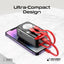 PROMATE Mavrix Power Bank with Built-In USB-C & Lightning Cable - 35W / 10000mAh / Red