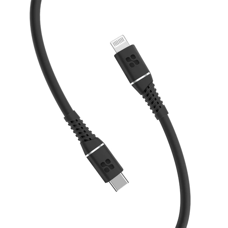 PROMATE PowerLine-Ci120 Connector Cable - 1.2 Meter / 480Mbps / 20W /USB-C / Lightning / Black