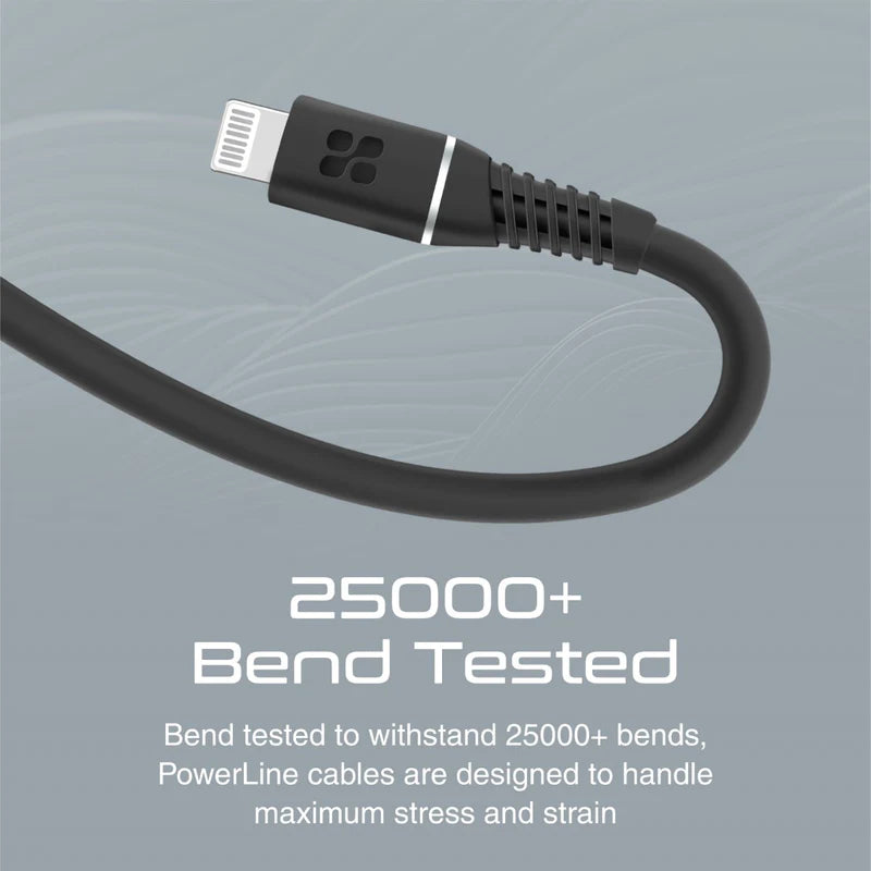 PROMATE PowerLine-Ci120 Connector Cable - 1.2 Meter / 480Mbps / 20W /USB-C / Lightning / Black