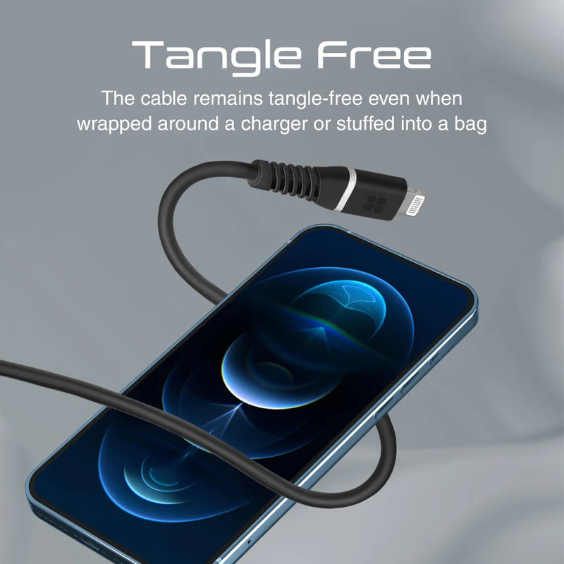 PROMATE PowerLine-Ci120 Connector Cable - 1.2 Meter / 480Mbps / 20W /USB-C / Lightning / Black