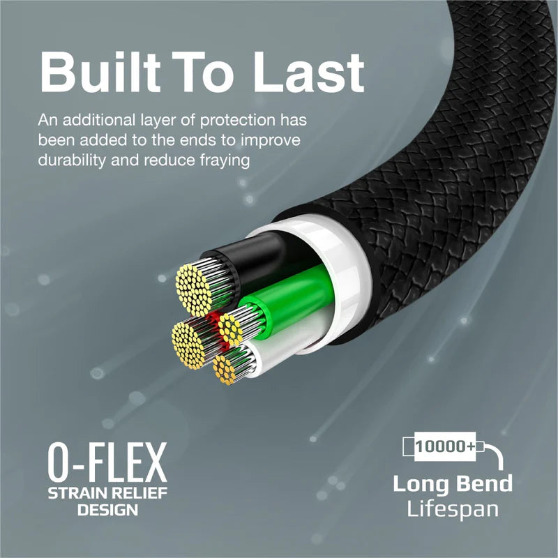 PROMATE XCord-CC High Tensile Strength Data & Charge Cable - 1 Meter / 480Mbps / USB-C / Black