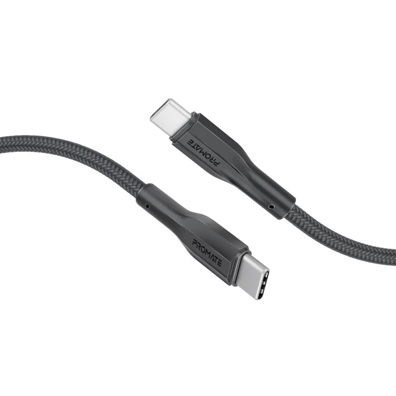 PROMATE XCord-CC200 High Tensile Strength Data & Charge Cable - 2 Meter / 480Mbps / USB-C / Black