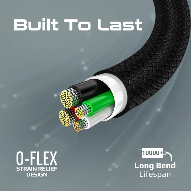 PROMATE XCord-CC200 High Tensile Strength Data & Charge Cable - 2 Meter / 480Mbps / USB-C / Black