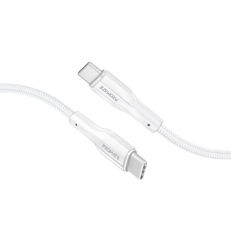 PROMATE XCord-CC200 High Tensile Strength Data & Charge Cable - 2 Meter / 480Mbps / USB-C / White